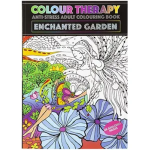 A4 Enchanted Garden Colouring Book - Colour Therapy Relaxing Adult Colouring Book