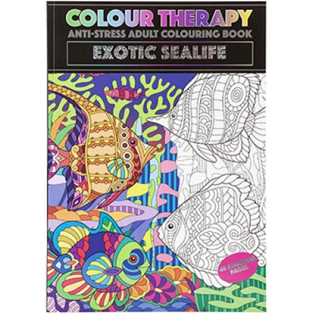 A4 Sea Life Colouring Book - Colour Therapy Relaxing Adult Colouring Book