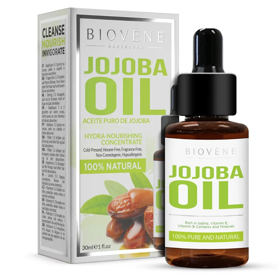 Biovene Jojoba Pure Natural Invigorating Hydra-Nourishing Oil 30 ML