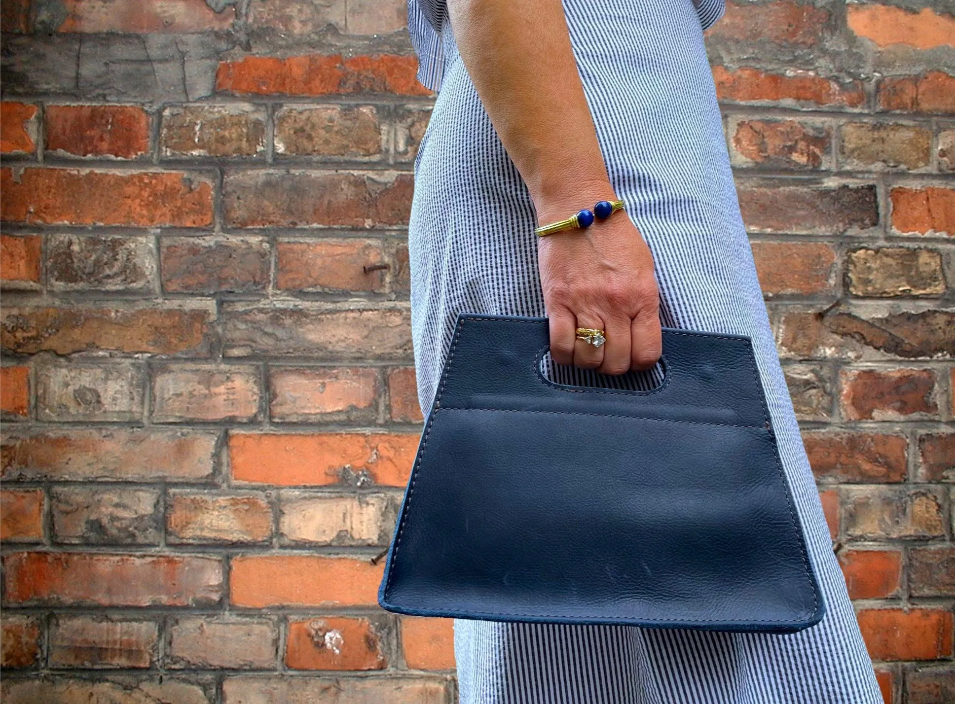 Blue Ridge Leather Bag in Navy