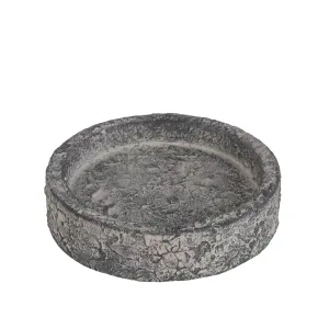 CEMENT WAX DISH DARK GREY 8X2CM