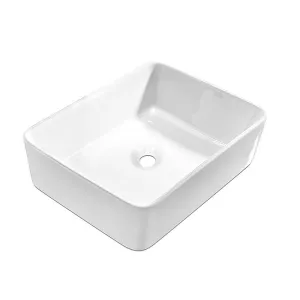 Durable Glossy Ceramic Square Vanity Sink - Above Counter