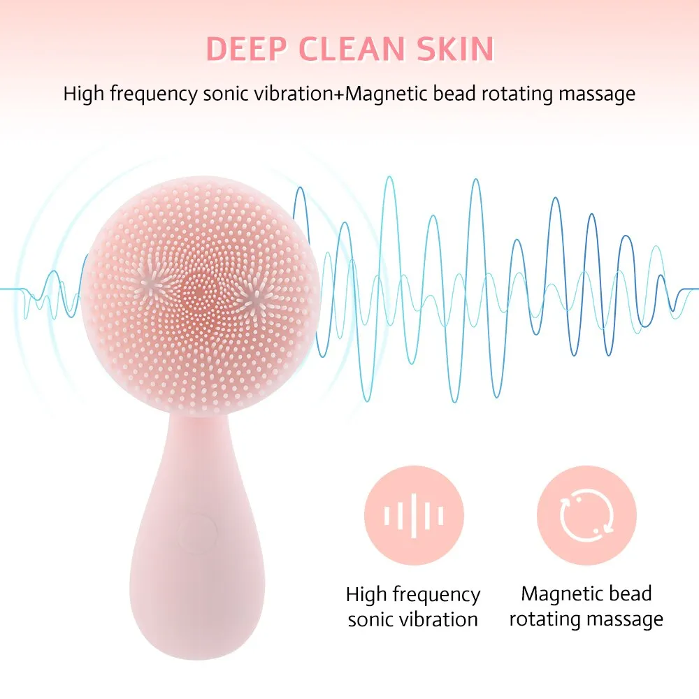 Electric Silicone Cleansing Brush Multi-functional Cleanser Rotating Kneading Massage Sonic Vibrator