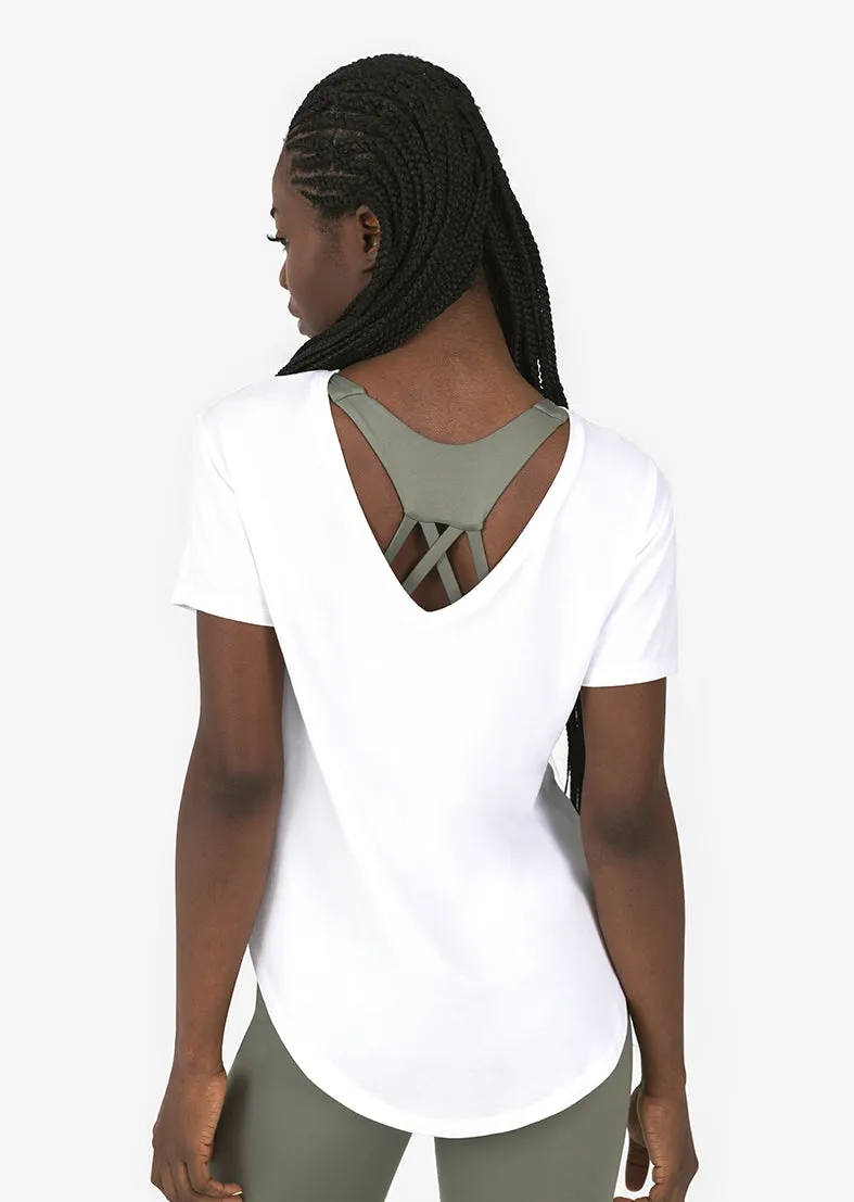 Elevate Aloe Reversible Slouch Tee White