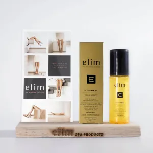 Elim Gold Spritz Retail Stand with 6 Gold Spritz