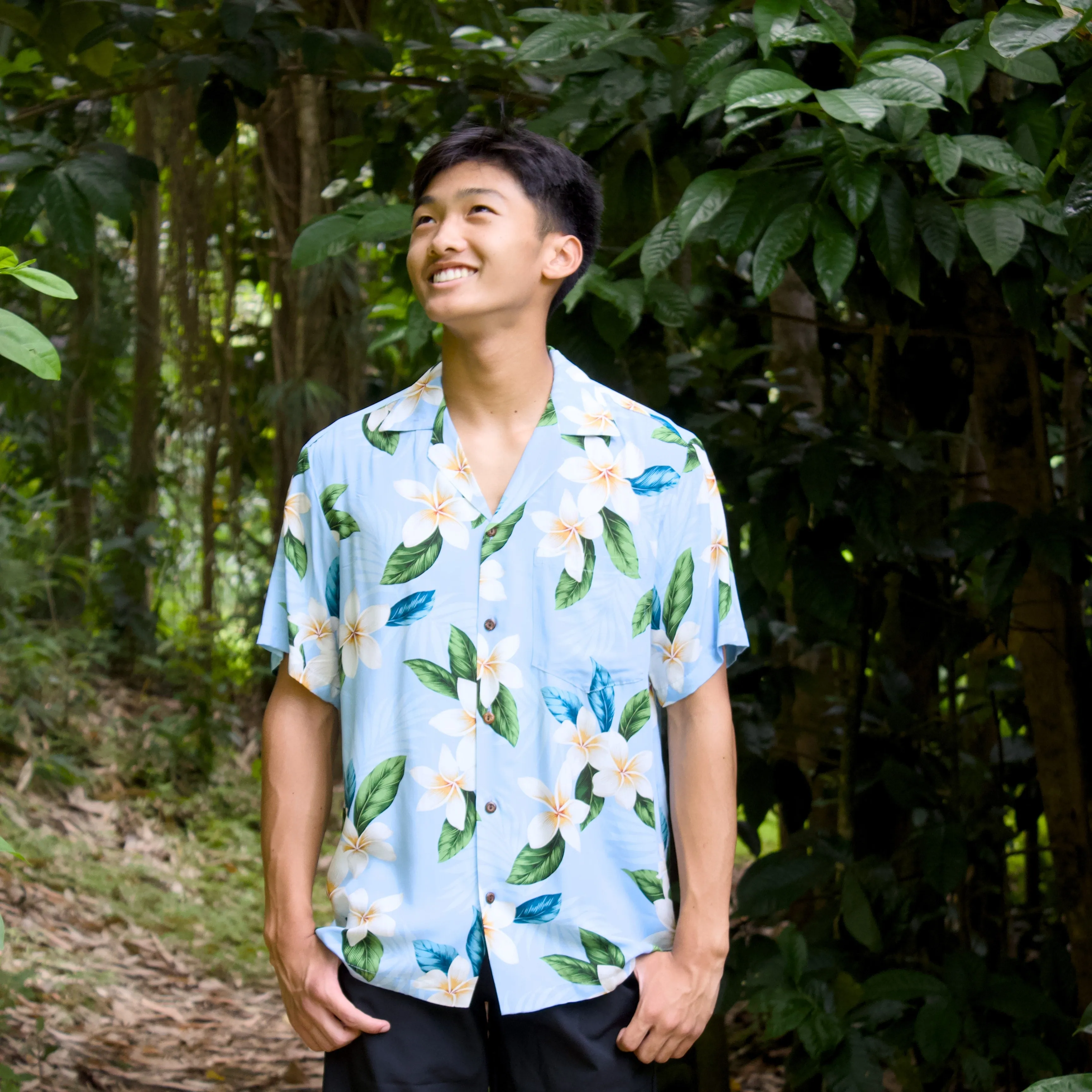 Escape Blue Hawaiian Rayon Shirt