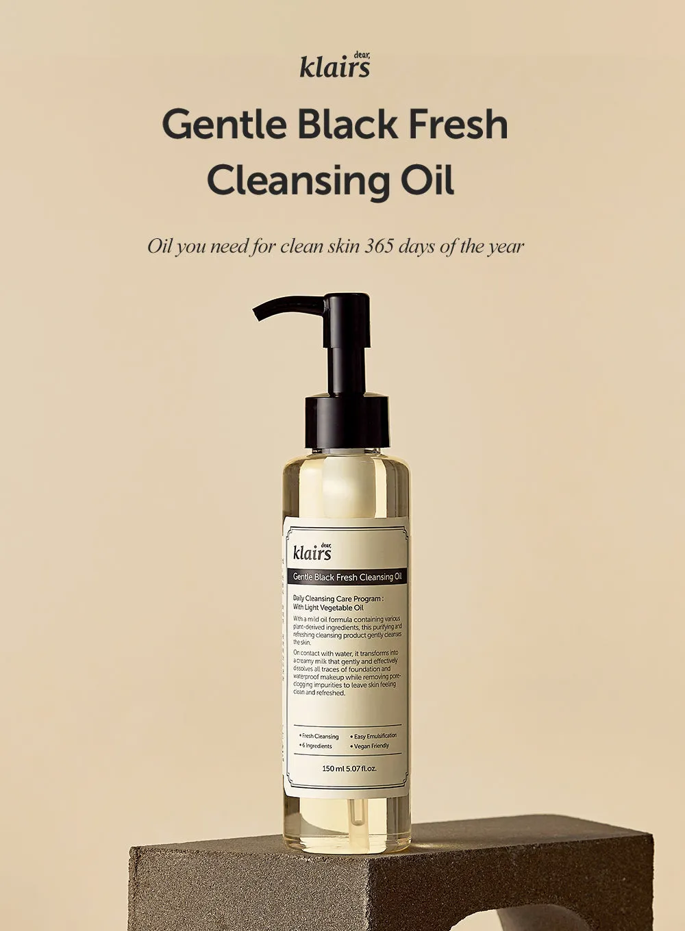 Gentle Black Fresh Cleansing Oil (150ml)