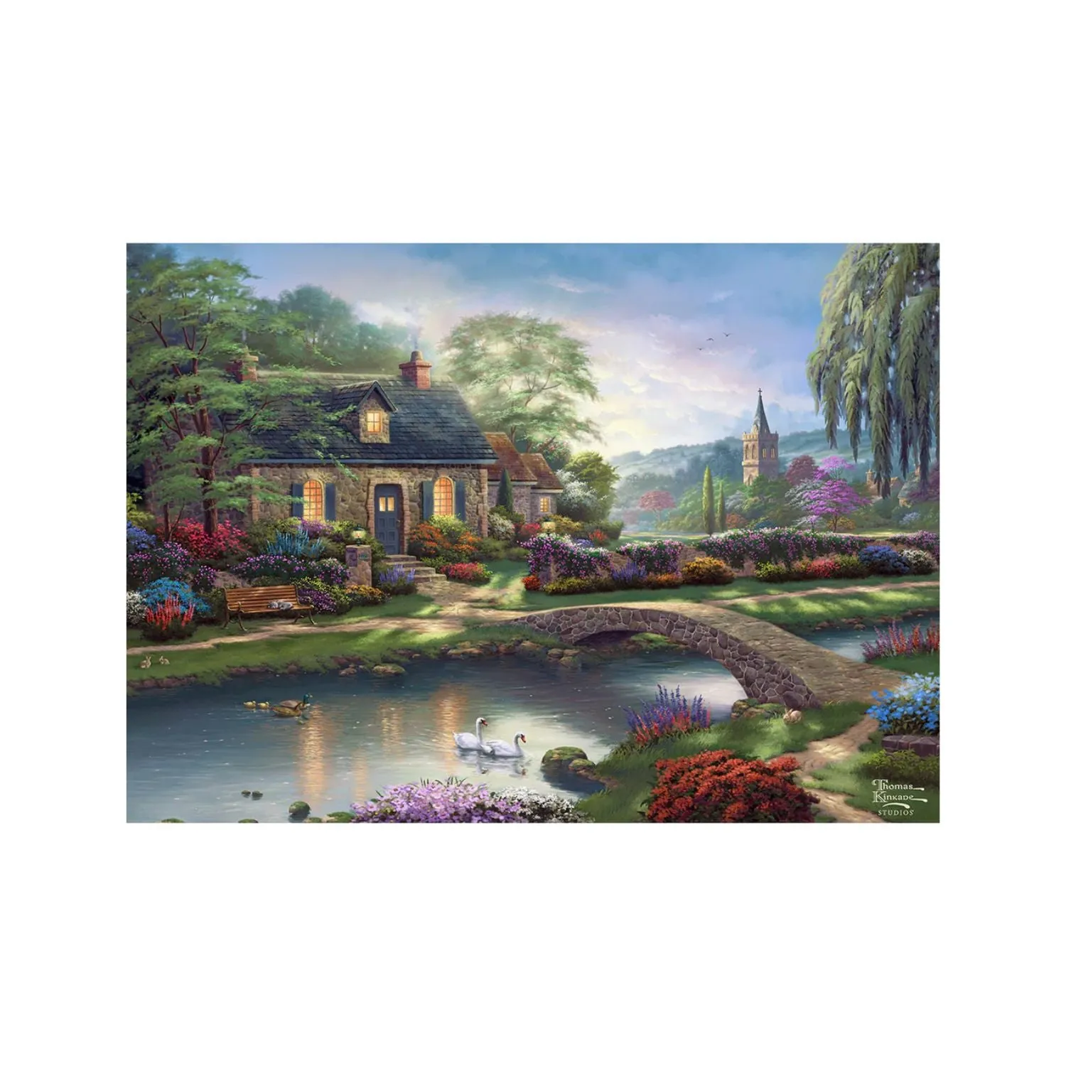 Gibson Games Thomas Kinkade 1000 Piece Stoney Creek Cottage