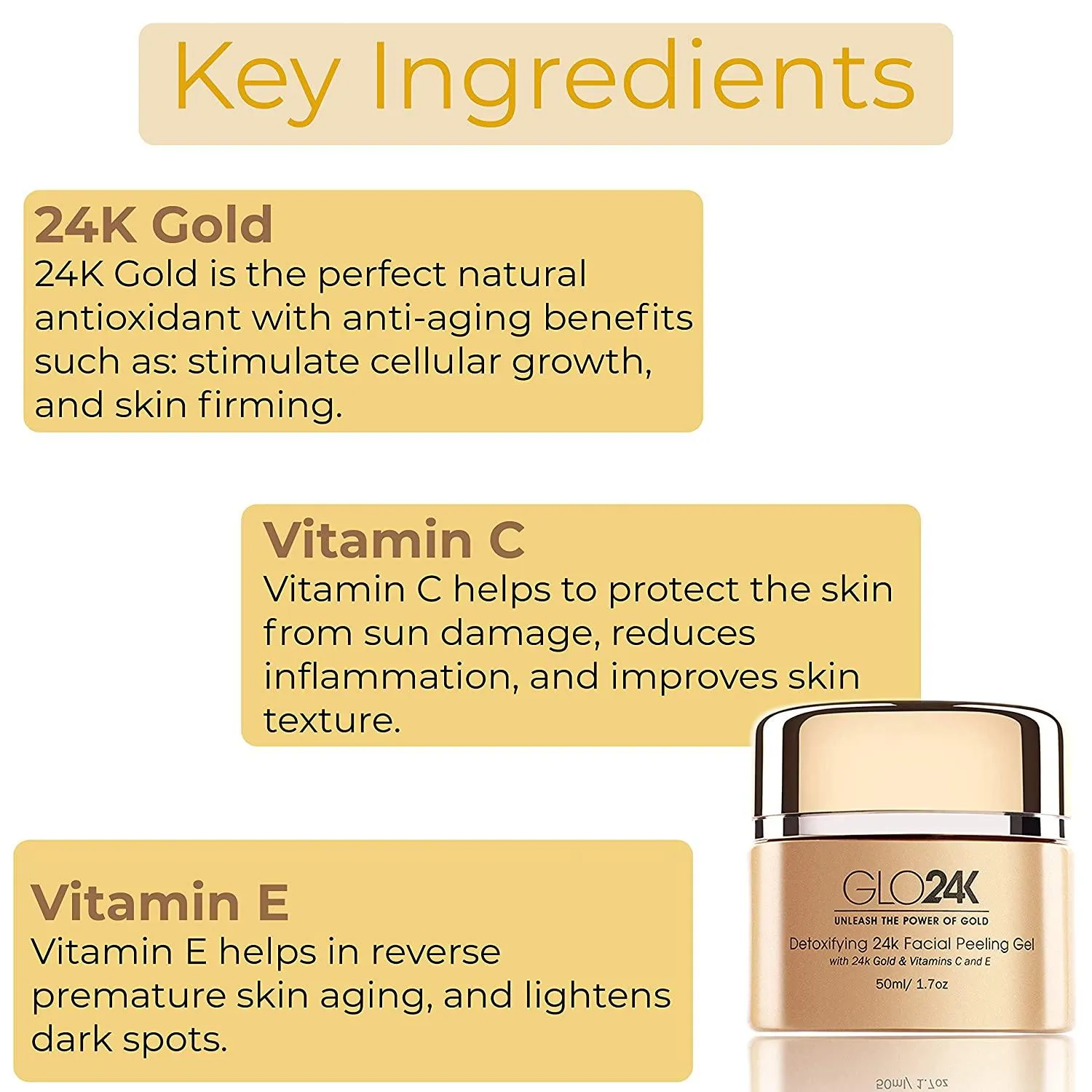 GLO24K Detoxifying 24k Facial Peeling Gel 50ml