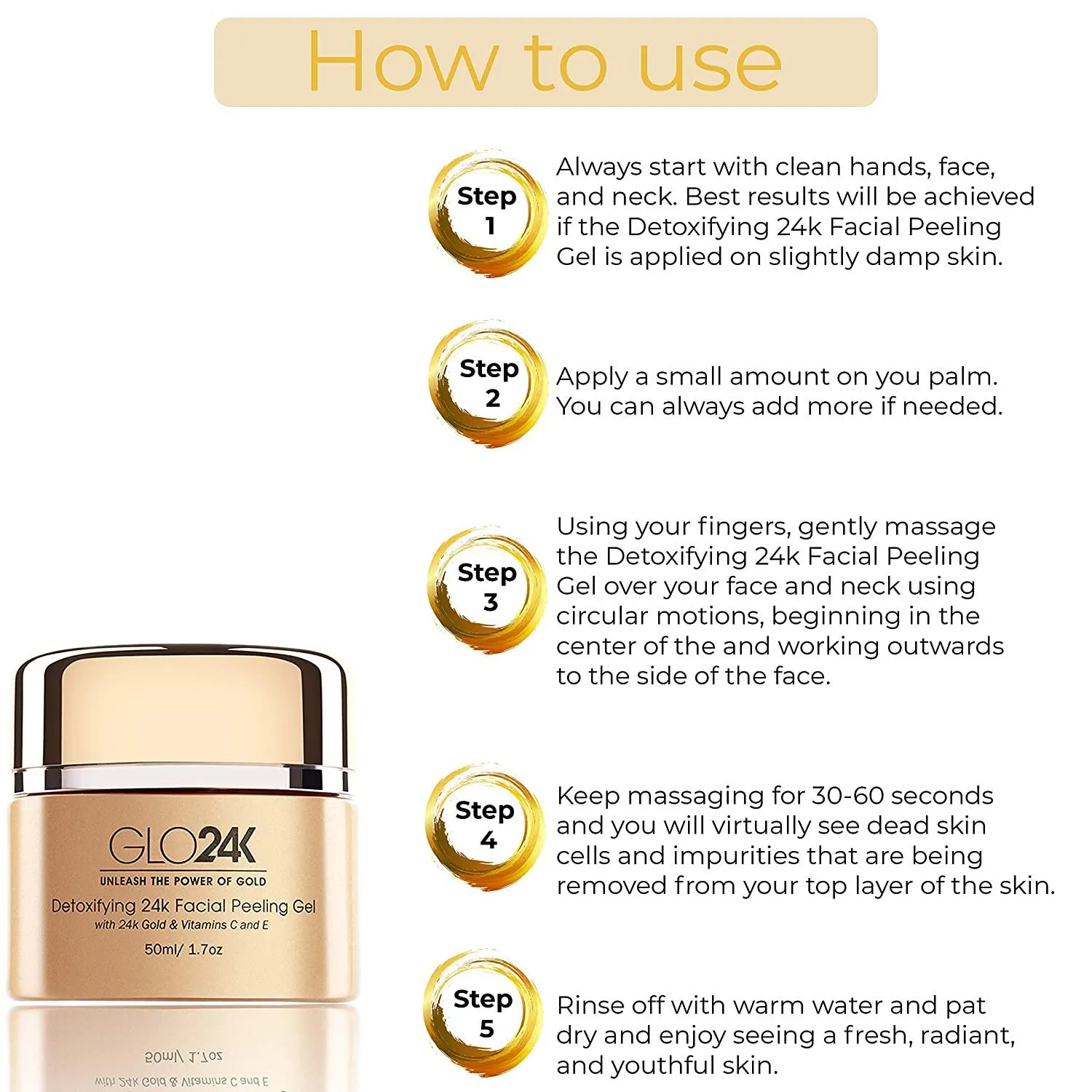 GLO24K Detoxifying 24k Facial Peeling Gel 50ml