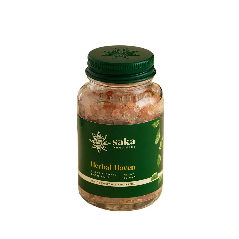 Herbal Haven | Handmade Tulsi & Basil Bath Salt (50gms)