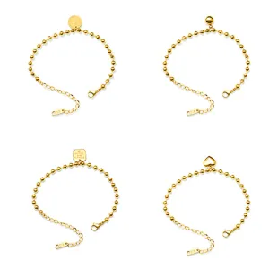 Luxurious 18K Gold Plated Geometric Steel Ball Bracelet