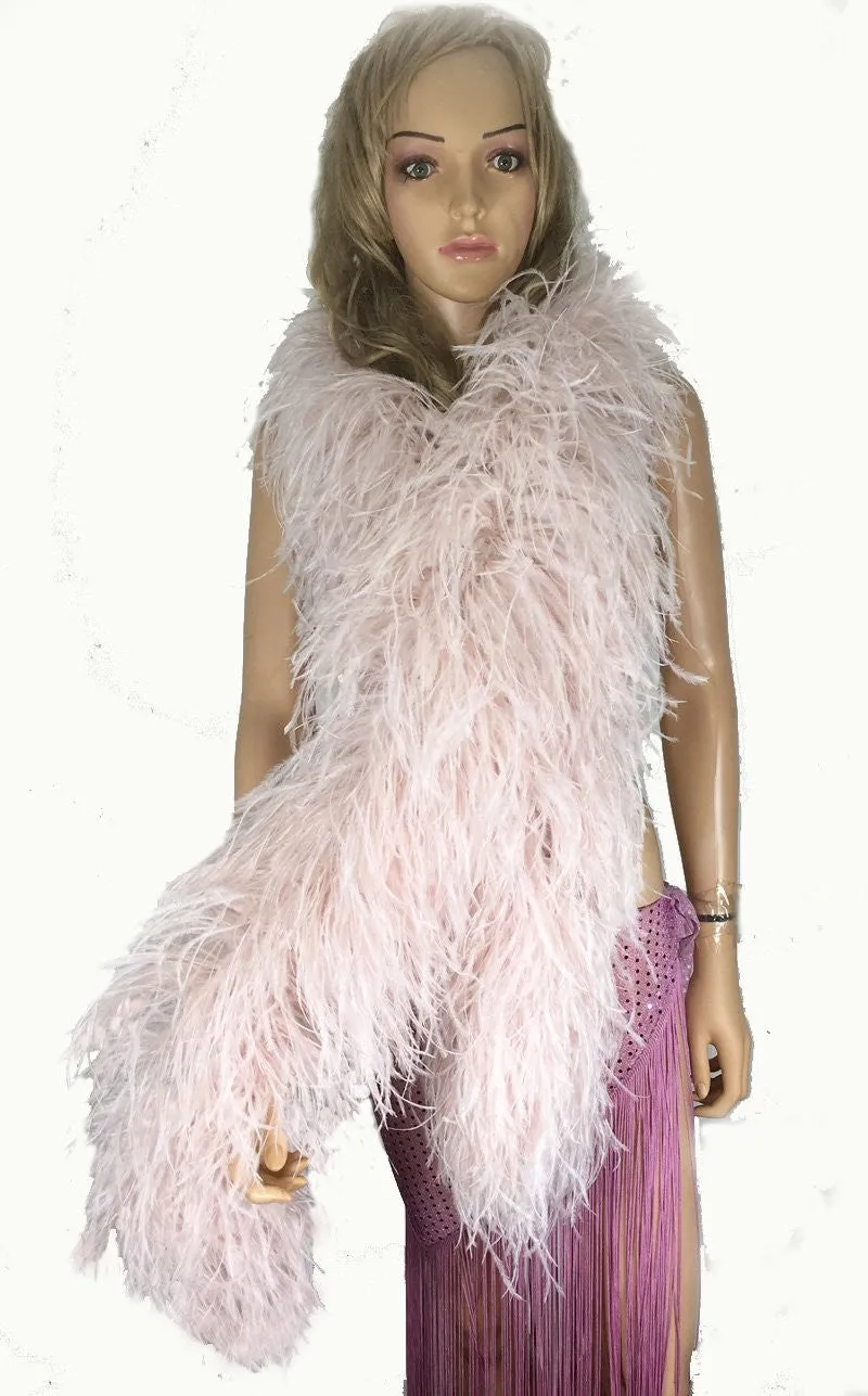 Luxurious Blush 12 Ply Ostrich Feather Boa