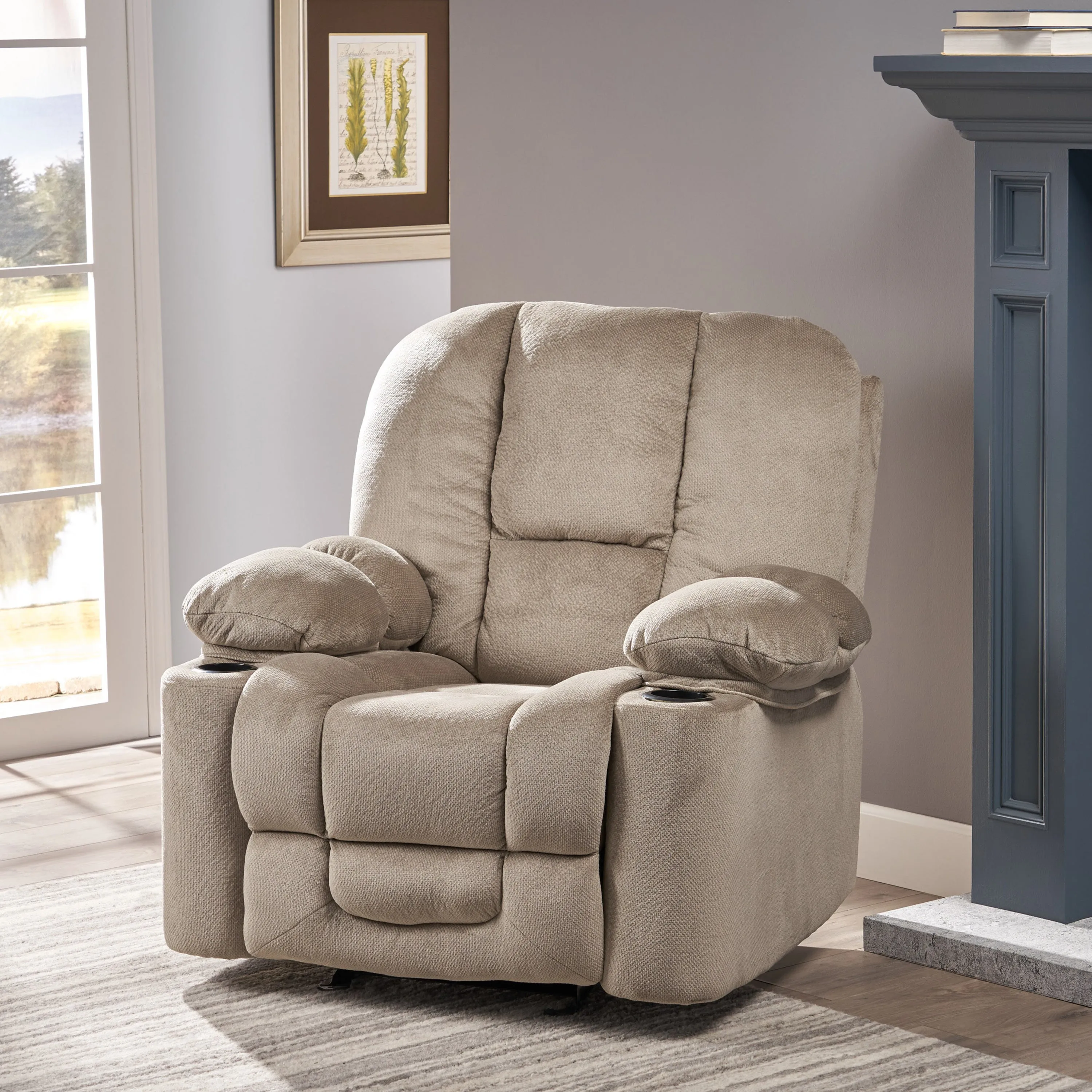 Luxurious Manual Recliner Chair - Coffee