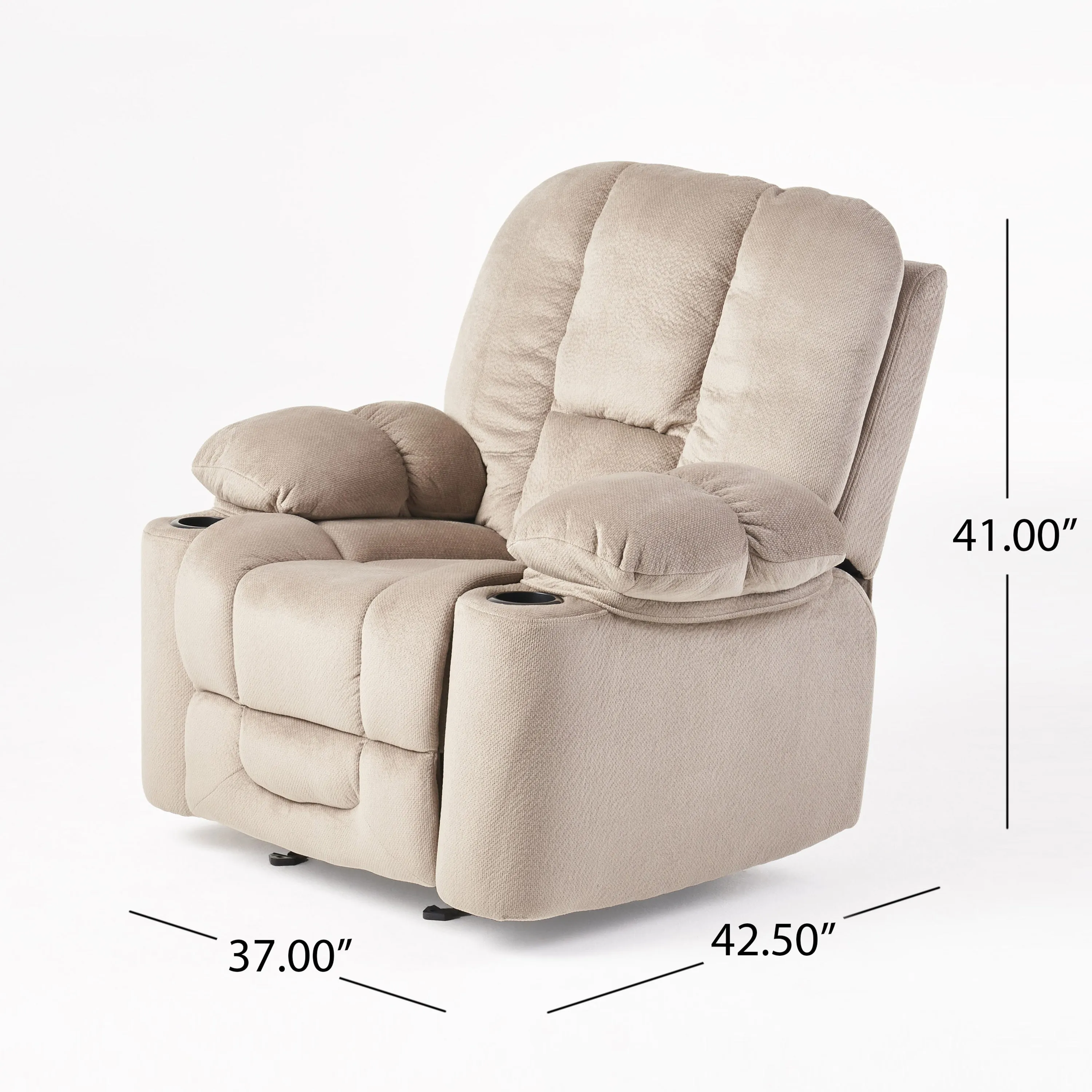 Luxurious Manual Recliner Chair - Coffee