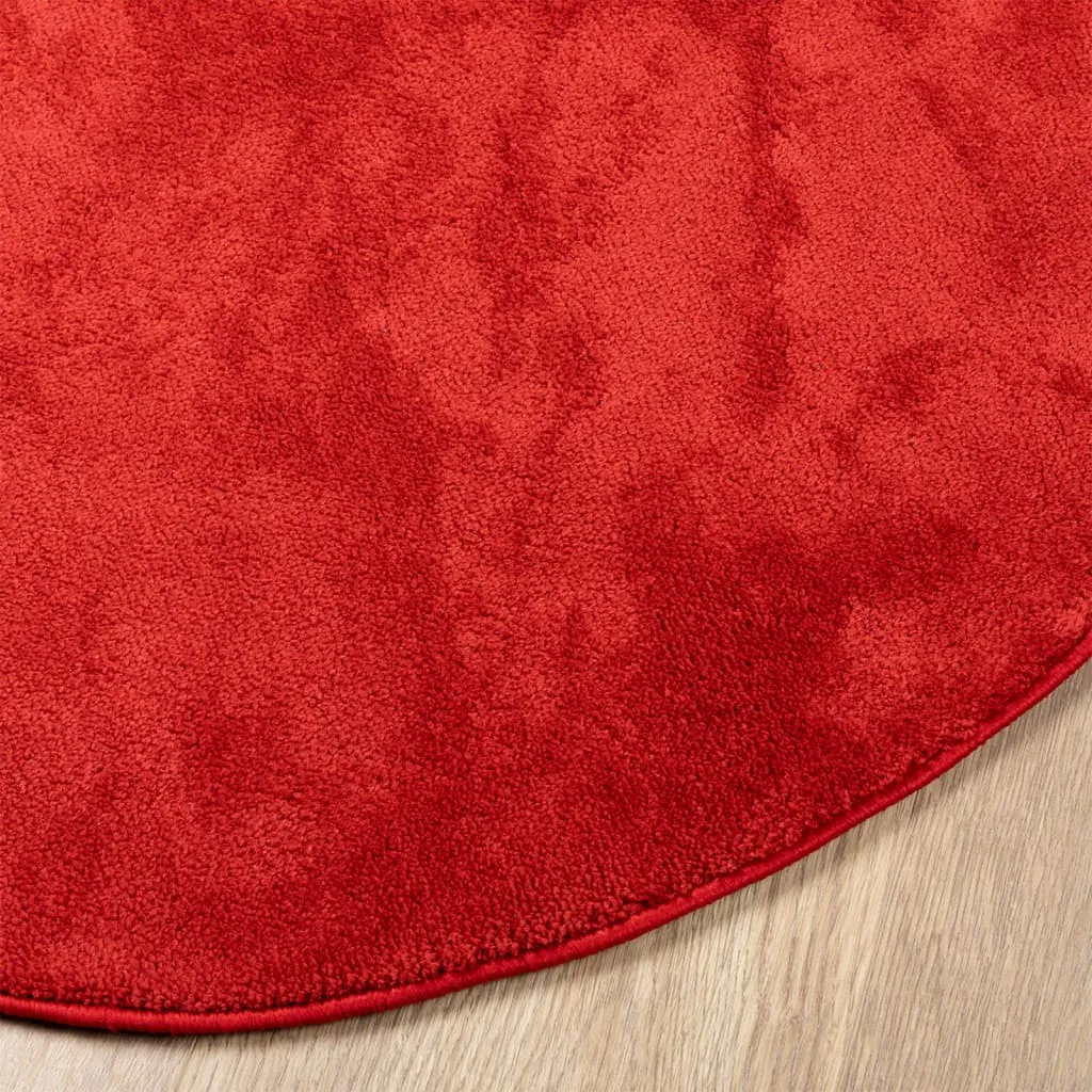 Luxurious vidaXL Rug OVIEDO - Soft Short Pile Red Ø280 cm - Durable & Easy to Clean