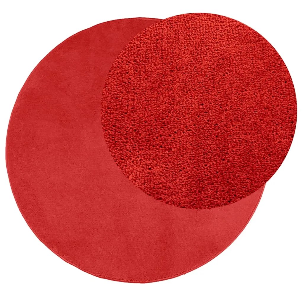 Luxurious vidaXL Rug OVIEDO - Soft Short Pile Red Ø280 cm - Durable & Easy to Clean