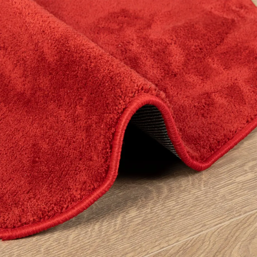 Luxurious vidaXL Rug OVIEDO - Soft Short Pile Red Ø280 cm - Durable & Easy to Clean