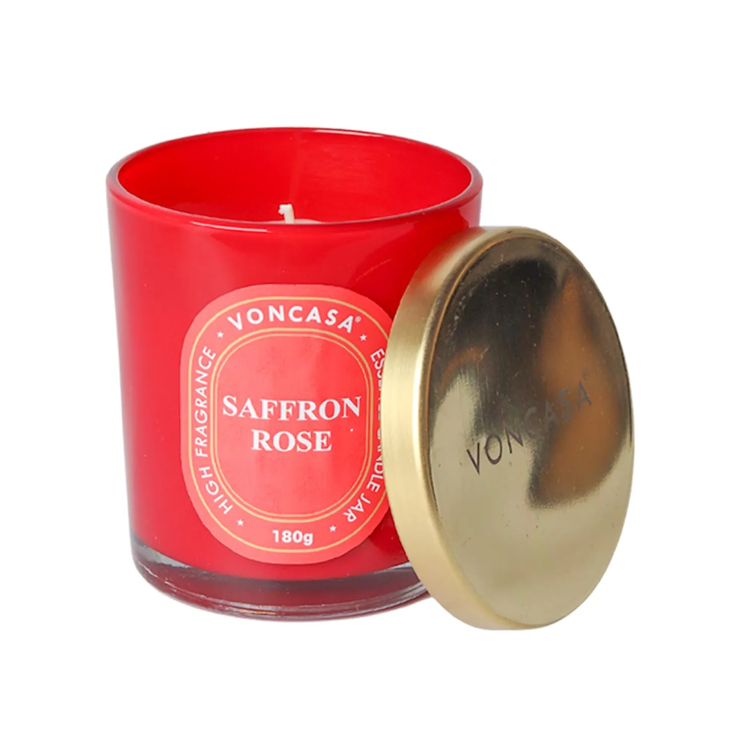 Market99 Saffron Rose Candle Eco-Friendly & Non-Toxic - Infused with Essential Oils - with Sea-Breeze Scented Candles Diwali Gift Pack - 30 Hr Burn Time - 180 gm