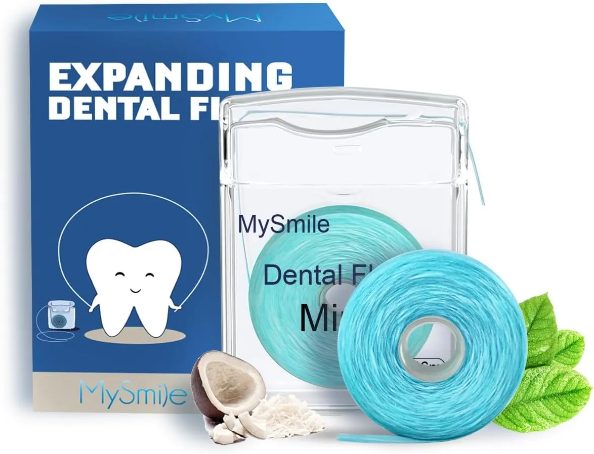 MySmile® Woven Dental Floss, Mint, Waxed, Expanding