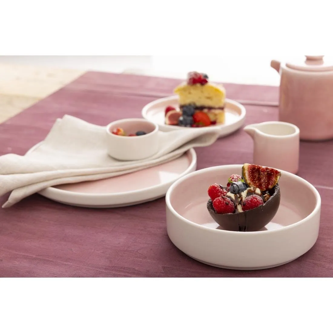 Olympia Fondant Bowls Pink 215mm (Pack of 4) - CU450