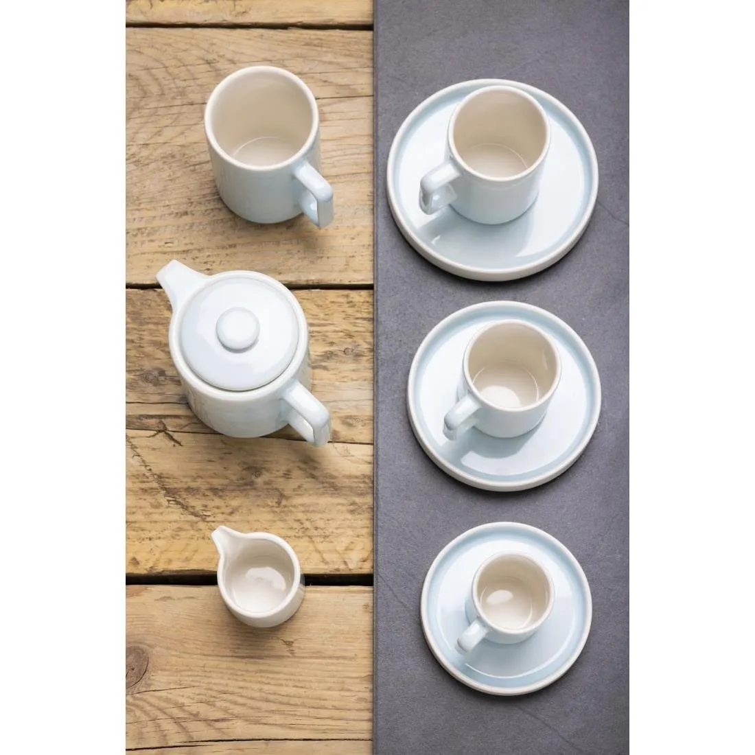 Olympia Fondant Saucers Aqua 136mm (Pack of 6) - CU185