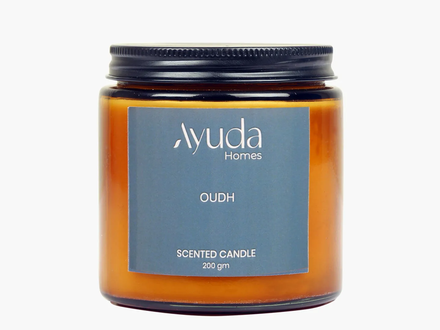 Oudh Scented Candle - Soy Wax | Amber Glass Jar