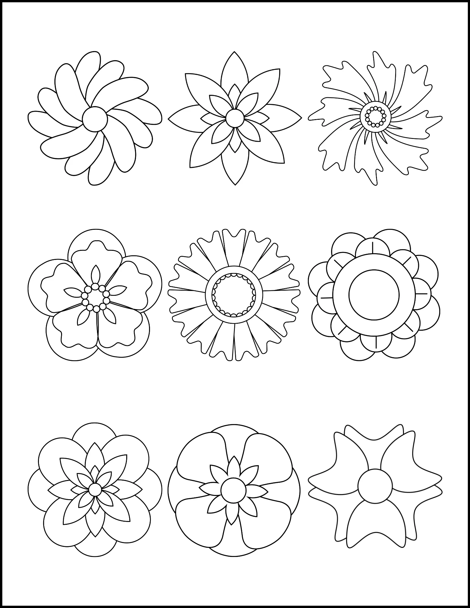 Relaxing Large Print: Easy-to-Color Printable Coloring Book for Stress Relief