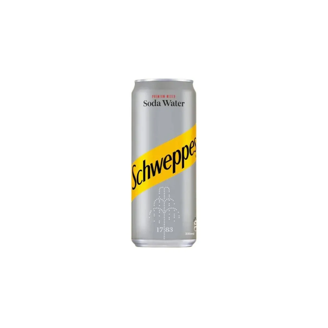 Schweppes Soda Water 300ml (Pack of 24) | Premium Carbonated Water for Cocktails