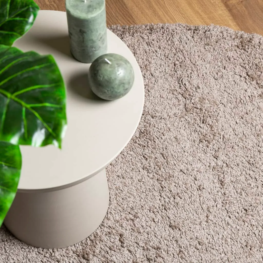 vidaXL Shaggy Rug PAMPLONA - High Pile Modern Beige Rug, 280 cm Diameter | Luxurious, Cozy & Durable