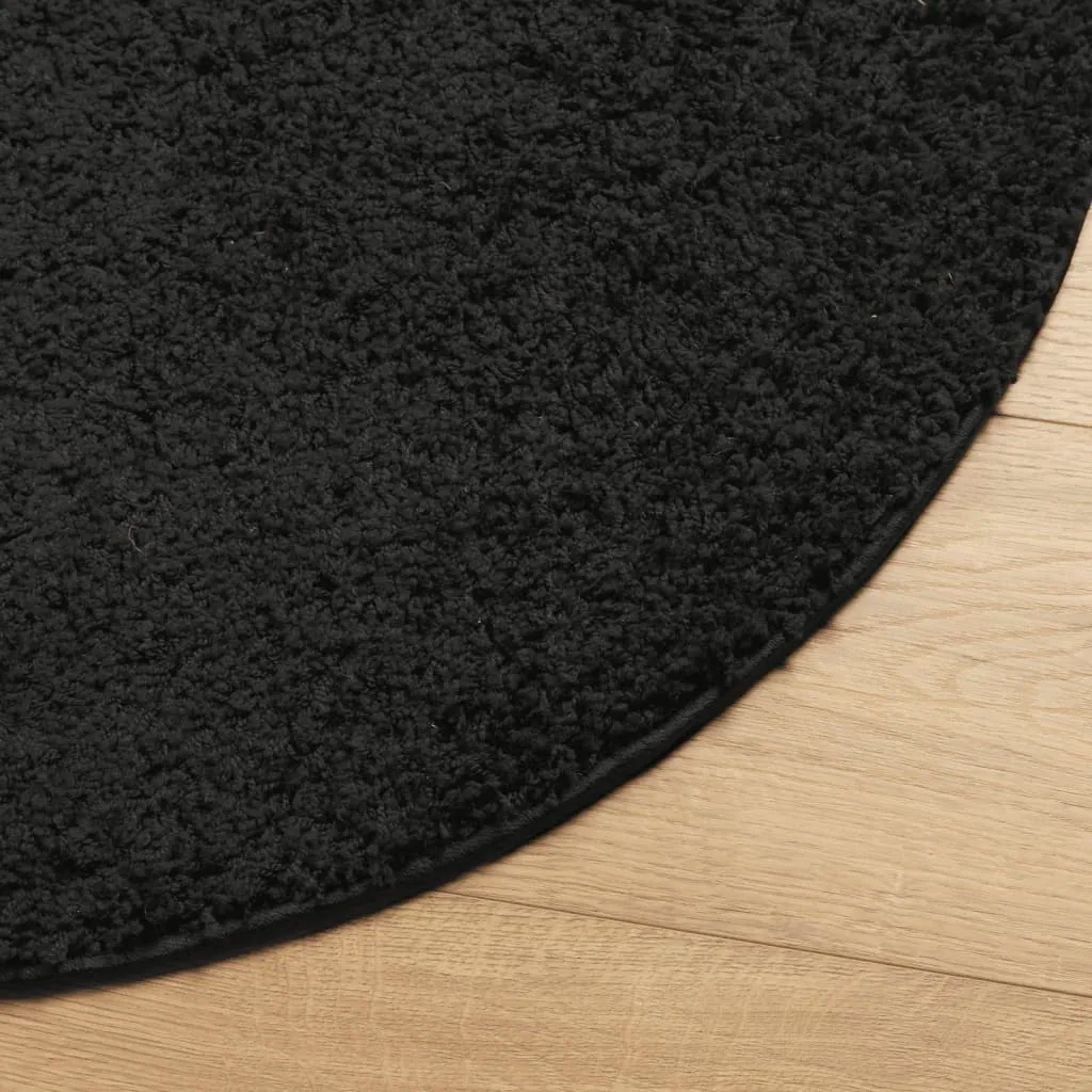 vidaXL Shaggy Rug PAMPLONA - Luxurious High Pile Modern Black Rug - 280 cm Diameter - Durable & Stylish Comfort