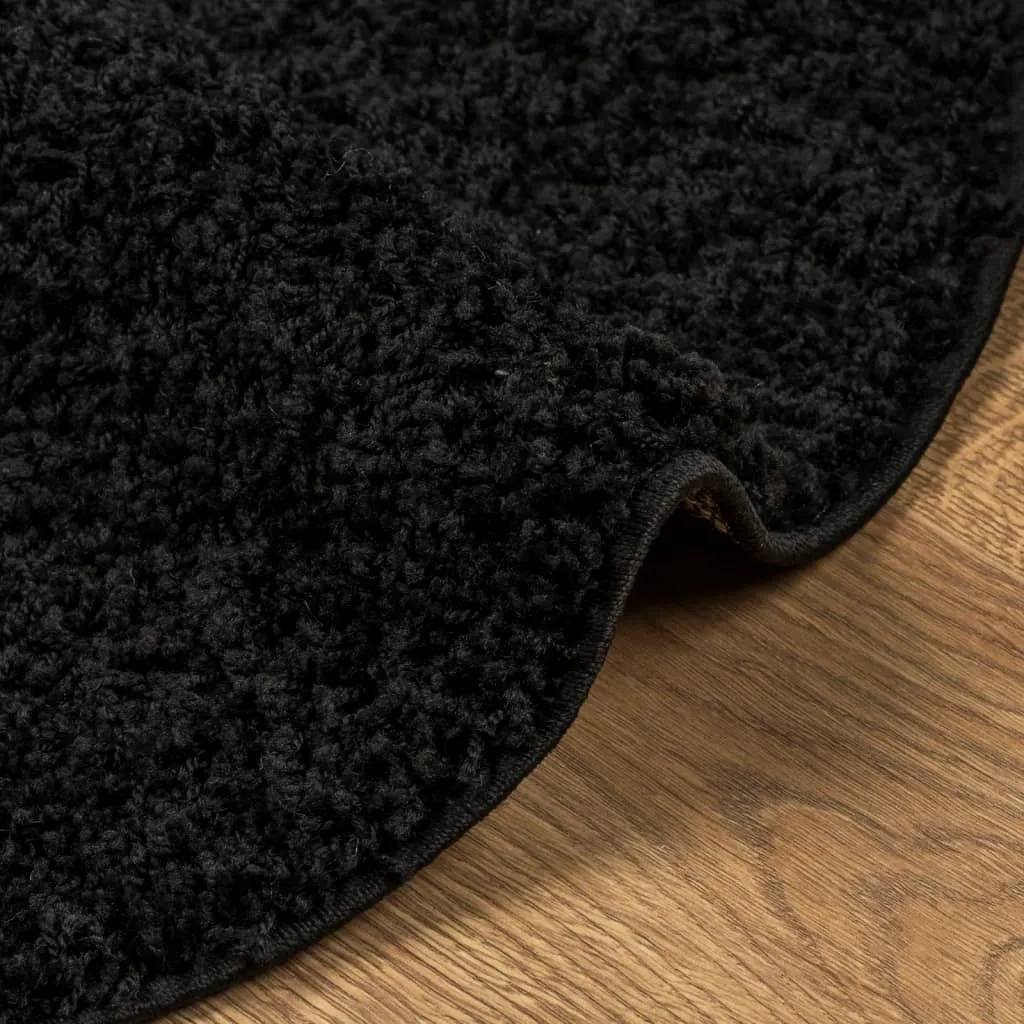 vidaXL Shaggy Rug PAMPLONA - Luxurious High Pile Modern Black Rug - 280 cm Diameter - Durable & Stylish Comfort