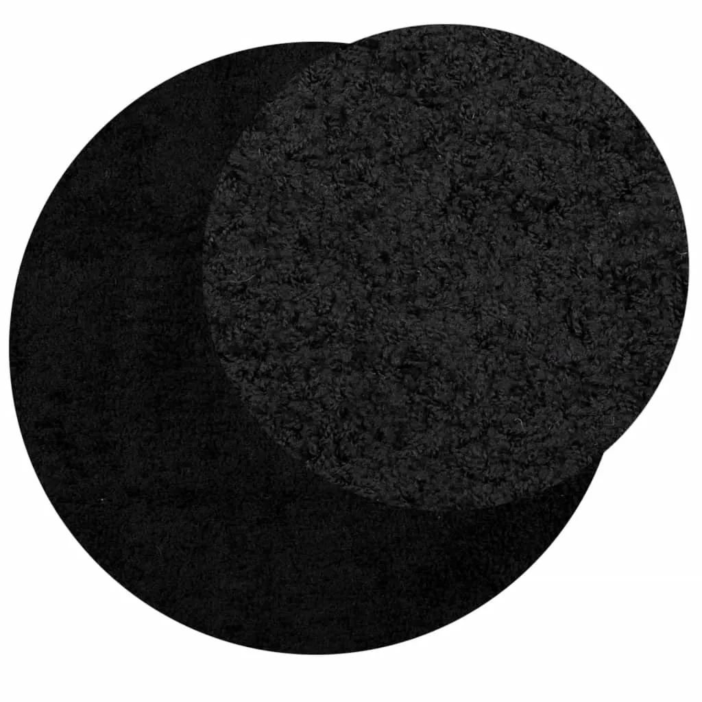 vidaXL Shaggy Rug PAMPLONA - Luxurious High Pile Modern Black Rug - 280 cm Diameter - Durable & Stylish Comfort