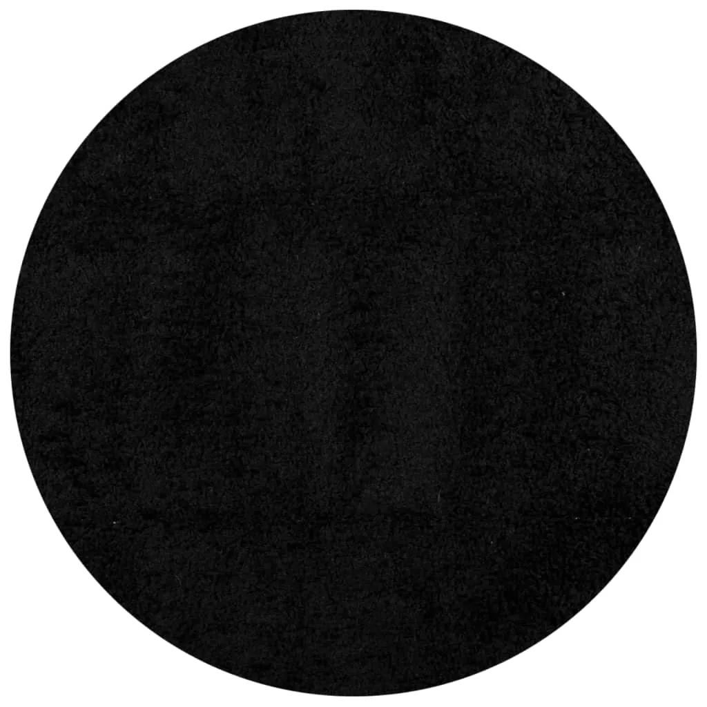 vidaXL Shaggy Rug PAMPLONA - Luxurious High Pile Modern Black Rug - 280 cm Diameter - Durable & Stylish Comfort